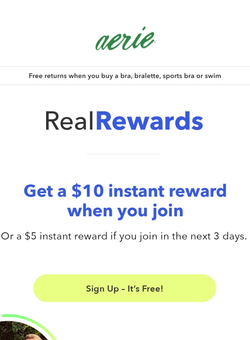 24 hours only! Get $10 off when you sign up for Real Rewards