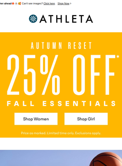 Fall plans? Shop 25% off first >