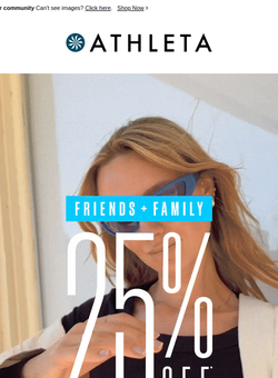 Friends + Family, 25% is *ON*