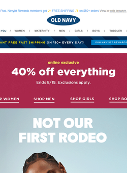 Hey! You get FORTY PERCENT OFF EVERYTHING today