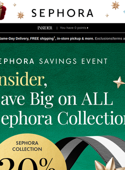 Insider, 30% off ALL Sephora Collection starts today💄