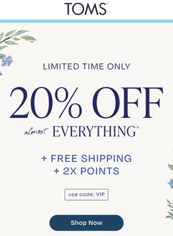 Join Today for 20% Off + Free Shipping + 2X Points