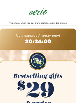 Now extended, today only: BIGGEST DEALS OF THE YEAR! Bestselling gifts = $29 & under, exclusively for Real Rewards members! 