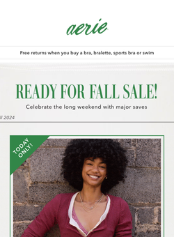 Ready For Fall Sale 🍁 😌 TODAY ONLY 40% off ALL Aerie & AE tees