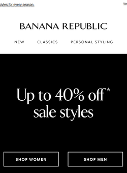 Sale styles are up to 40% off