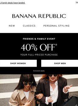 Starting NOW: 40% off your full-priced purchase