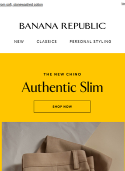 The new chino: authentic slim