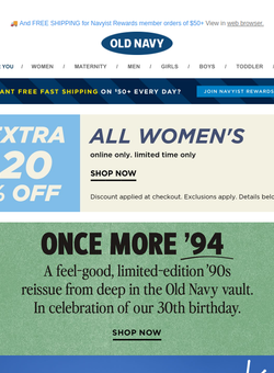 This is PEAK '90s + an extra 20% off ALL women's styles online