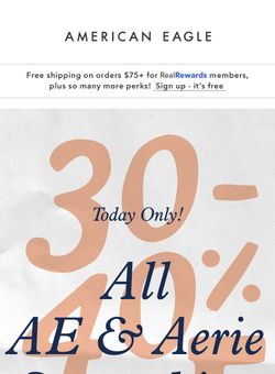 TODAY ONLY: 30-40% off all AE & Aerie sweatshirts